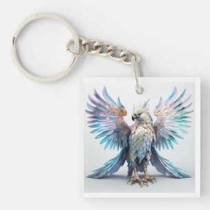 Porte-clefs Aigle iridescent métallique