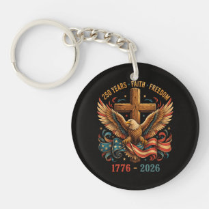 Porte-clefs Aigle patriotique de 250 ans de foi et de liberté