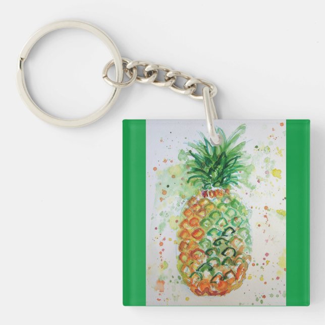Porte-clefs Aiguille Fruit Nourriture Tropical Art Orange Lime (Devant)