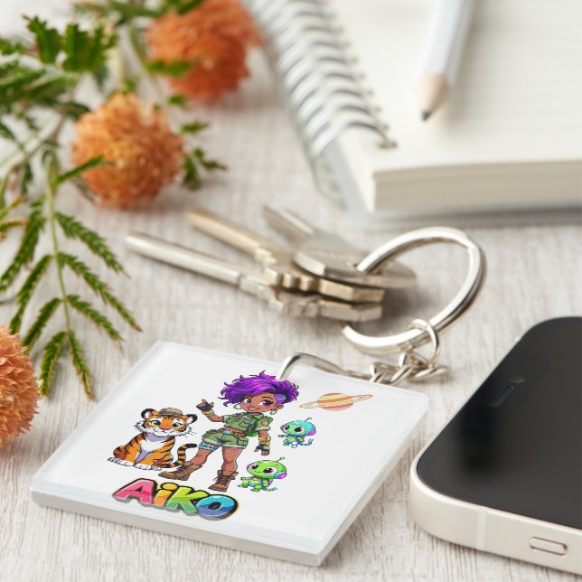 Porte-clefs AiKo Beats™ Aventure AiKo & ses amis (Devant Droit)