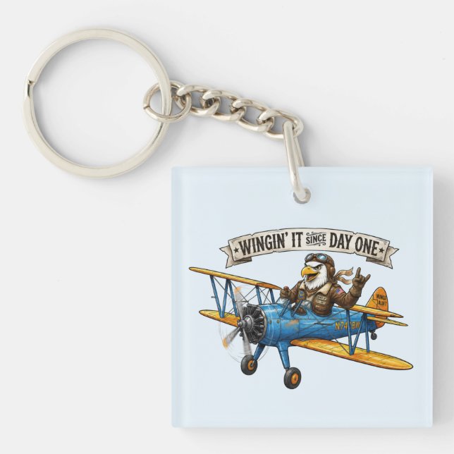 Porte-clefs Aile d'aigle qui improvise (Devant)