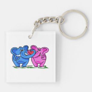 Porte-clefs aimer les éléphants