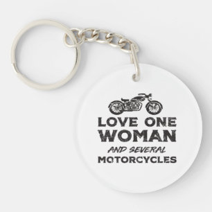 Porte-clefs Aimer une femme et plusieurs motos essentiel