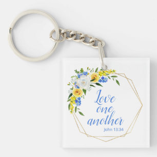 Porte-clefs Aimez les uns les autres Floral