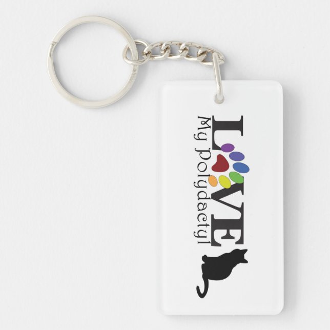 Porte-clefs AIMEZ mon porte - clé Polydactyl de chat (Devant)