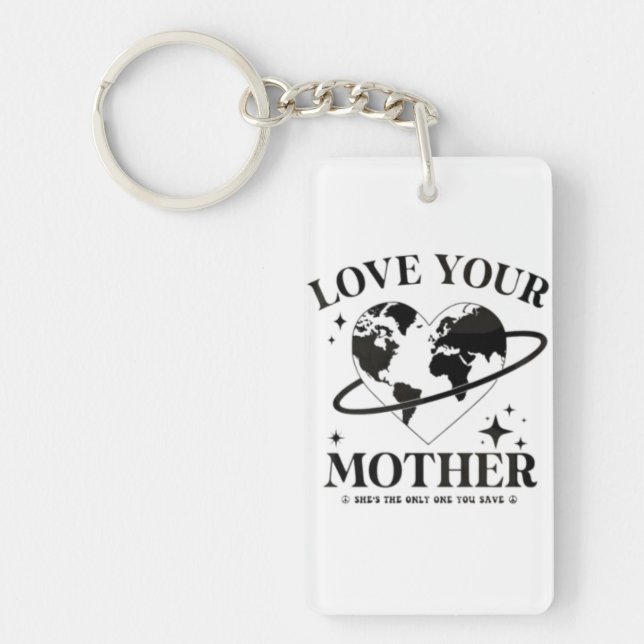 Porte-clefs 🌍💚 Aimez Votre Mère 🌿 (Devant)