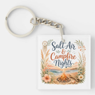 Porte-clefs Air salé et nuits au feu de camp Bonfire de plage