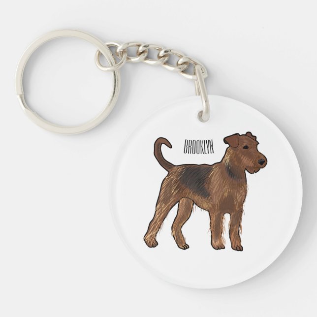 Porte-clefs Airedale terrier dog cartoon (Devant)