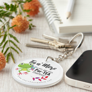 Porte-clefs Ajouter le logo professionnel de la boîte à thé QR