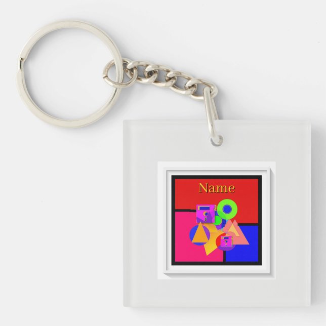 Porte-clefs Ajouter un nom Objets de collection de médias  (Devant)