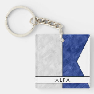Porte-clefs Ajouter Votre Nom Signal Indicateur A Alfa / Alpha