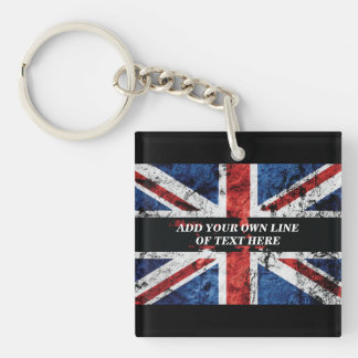 Porte-clefs Ajouter votre texte sur le drapeau anglais Jeu d'o