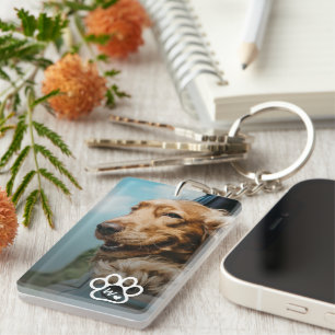Porte-clefs Ajoutez Votre Propre Photo Monogramme Chiens Anima