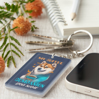 Porte-clefs Akita compagnon de café Funny Akita propriétaire