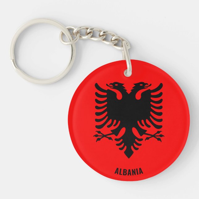Porte-clefs Albanie Drapeau charmant patriotique (Devant)