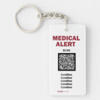 *~* Alerte Médicale AP38 QR Porte - clé acrylique 