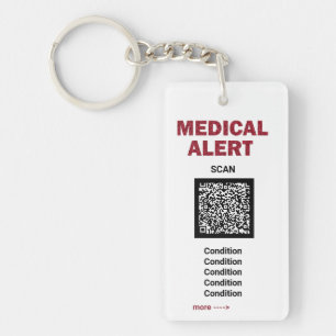 Porte-clefs *~* Alerte Médicale AP38 QR Porte - clé acrylique