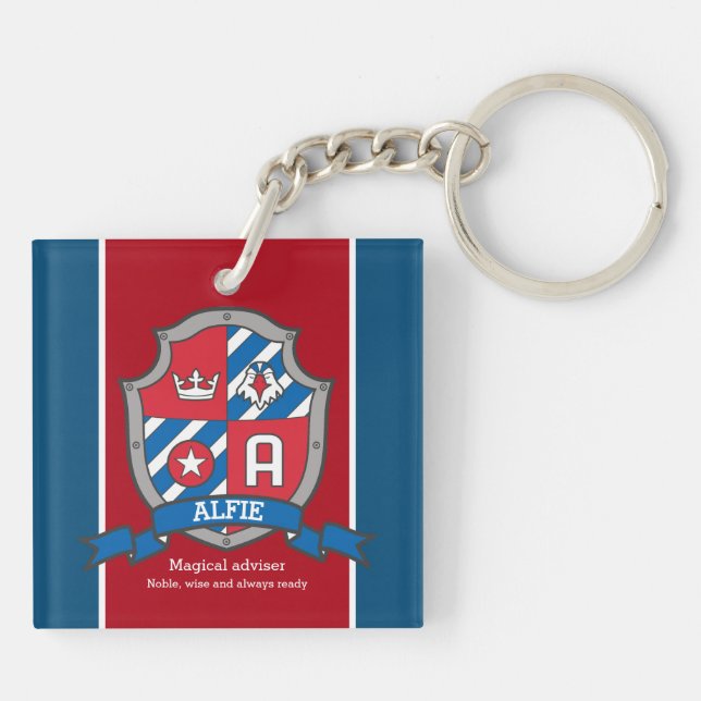 Porte-clefs Alfie signifie garçons crête oiseau coutume (Dos)