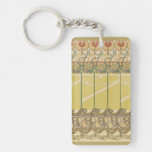 Porte-clefs Alfonse Mucha Coquelicots Papier Peint Floral Art 