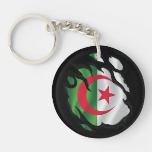 Porte-clefs Algérie - Drapeau déchiré