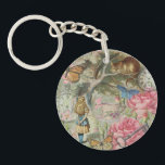 Porte-clefs Alice Cheshire Chat Wonderland Tree Garden<br><div class="desc">C'est le classique Alice au pays des merveilles et le Cheshire Cat, comme Alice conversation avec le Cheshire Cat qui est assis dans son arbre. Cette image Alice in Wonderland est basée sur l'image originale Cheshire Cat de la série originale Alice's Adventures in Wonderland de l'illustrateur John Tenniel, rassemblée dans...</div>