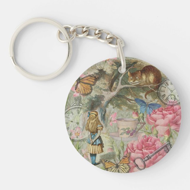 Porte-clefs Alice Cheshire Chat Wonderland Tree Garden (Devant)