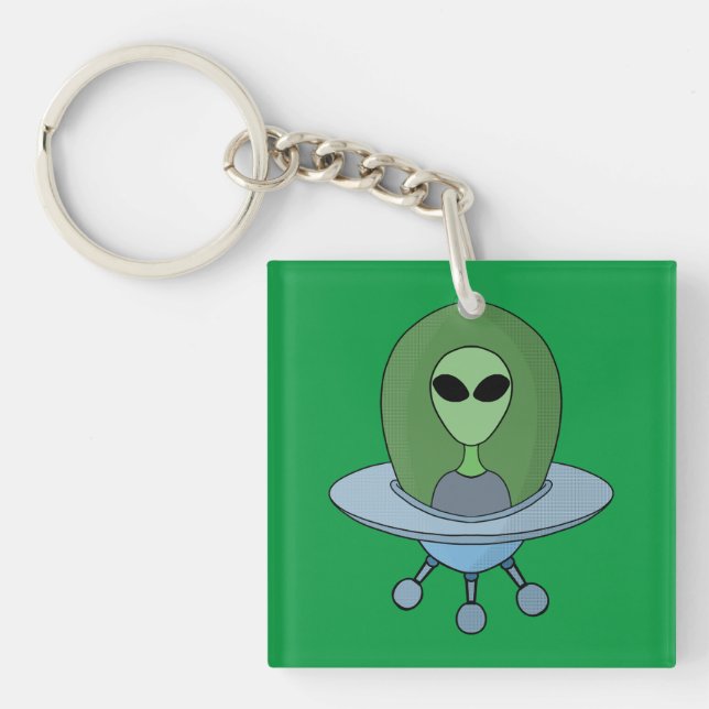 Porte-clefs Alien dans son petit vaisseau spatial (Devant)