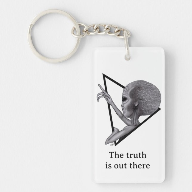 Porte-clefs Alien gris, la vérité est là (Devant)