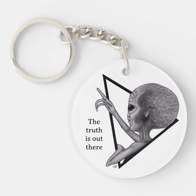 Porte-clefs Alien gris, la vérité est là (Devant)