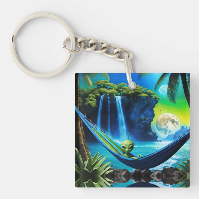 Porte-clefs Alien Hammock sur Beach Vacances (Devant)