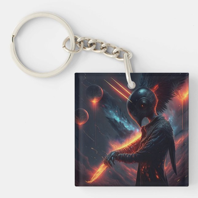 Porte-clefs Alien manipulant le faisceau d'incendie (Devant)