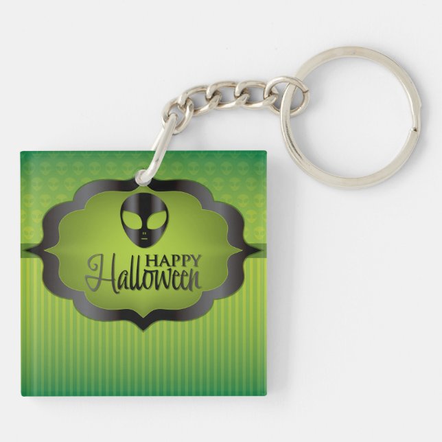 Porte-clefs Alien vert d'Halloween (Dos)