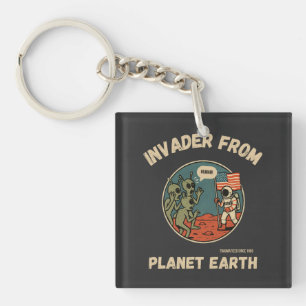 Porte-clefs Aliens et astronautes dans l'espace Drôle Design