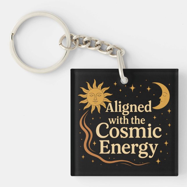 Porte-clefs Aligné avec l'Énergie Cosmique Boho Céleste (Devant)