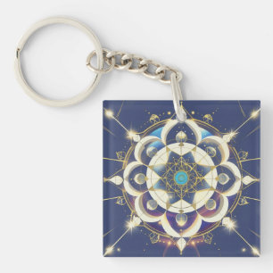 Porte-clefs Alignement Étoile Dorée – Un Univers de Géométrie