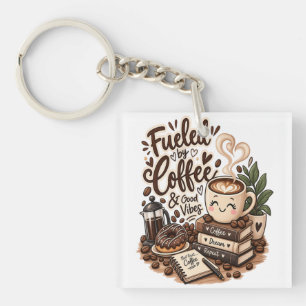 Porte-clefs Alimenté par le Café & de Bonne Humeur – Amateur d