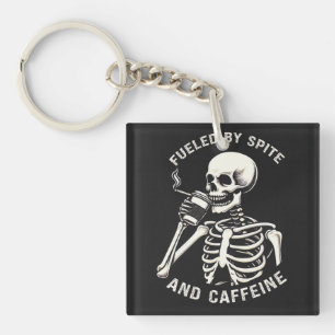 Porte-clefs Alimenté par Spite and Caffeine Skeleton Coffee Lo