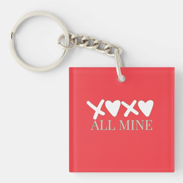 Porte-clefs ALL MINE XOXO Valentine Shirt - Minimal Love Desig (Devant)