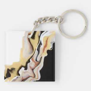 Porte-clefs Alligare Golden Abstract Acrylic Fluid Art