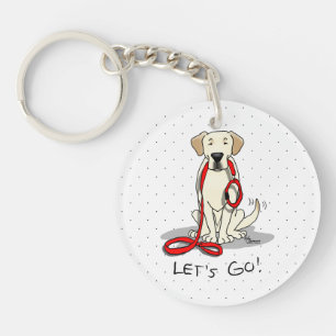 Porte-clefs Allons-y ! Yellow Lab Labrador Retriever Dog Cute