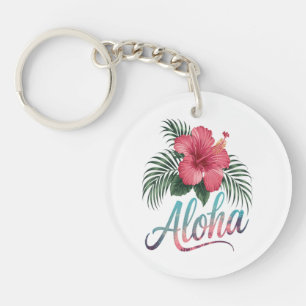 Porte-clefs Aloha îles hawaïennes Hawaï Fleur d'Hibiscus