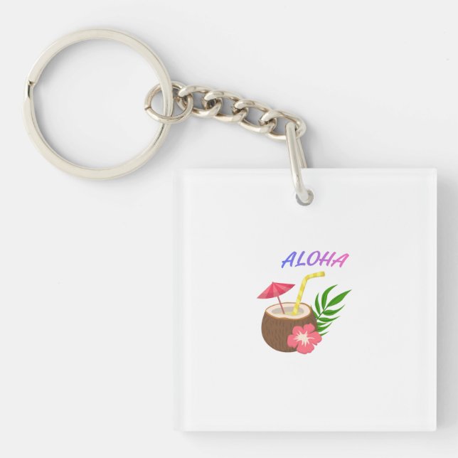 Porte-clefs Aloha – Vibrations d'Île & Énergie Positive (Devant)