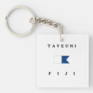Porte-clefs Alpha drapeau de piqué de Taveuni Fidji