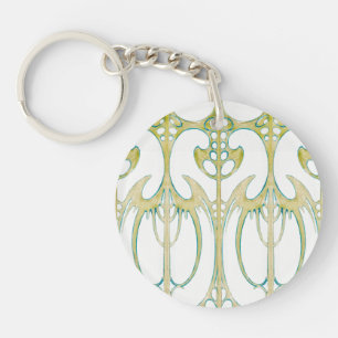 Porte-clefs Alphonse Mucha Art abstrait et signature