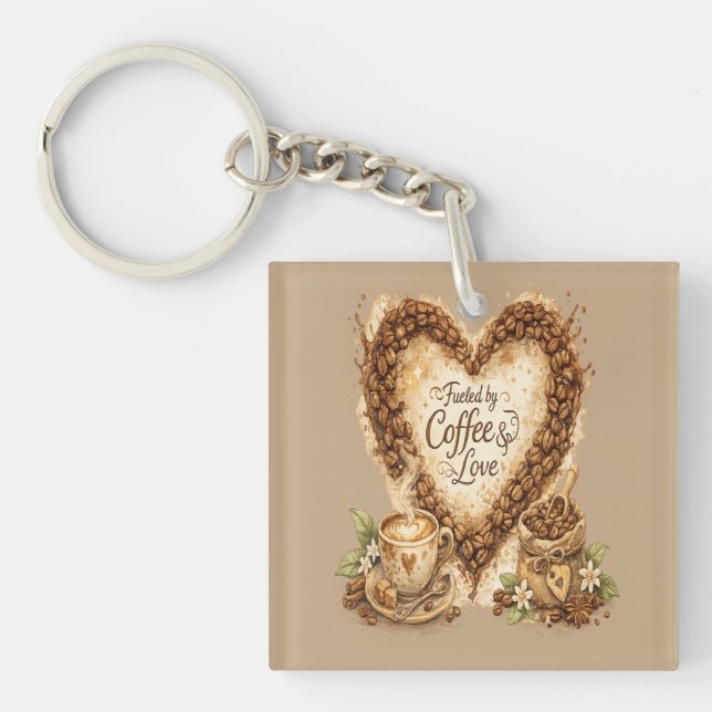 Porte-clefs Amateur de café Cozy Vintage  (Devant)