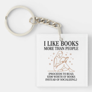 Porte-clefs Amateur de livres drôle Je préfère les livres aux 