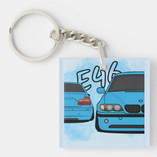 Porte-clefs Amateur de voiture de sport européenne bleue dessi