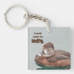 Porte-clefs Amateur d'oiseaux Femme Flottant Canard Photo Oise