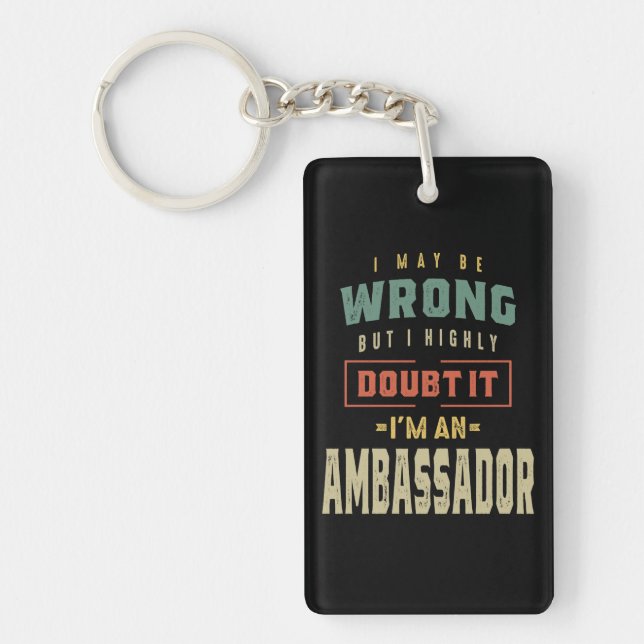 Porte-clefs Ambassadrice Job Title Cadeau (Devant)