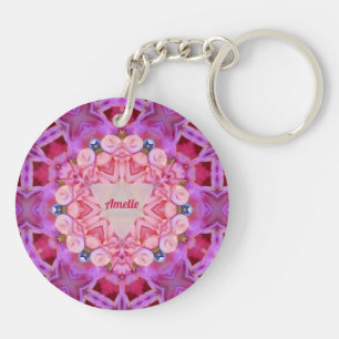 Porte-clefs AMELIE ~ Vert Mauve rose Tons ~